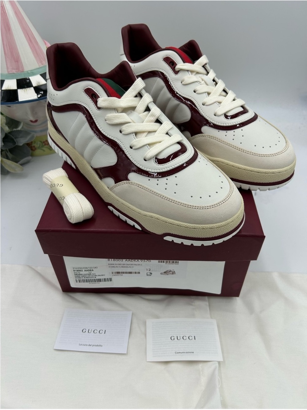 SOLD !!!! Men’s Gucci re-Webb leather sneakers size 12 fits 12.5 US